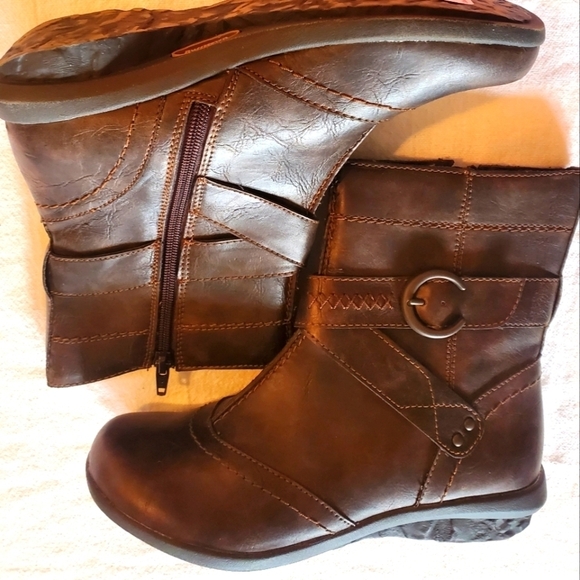 Ruff Hewn Cheyenne Buckled Strap Zippered Brown Sz. 6 Boots - Picture 1 of 9